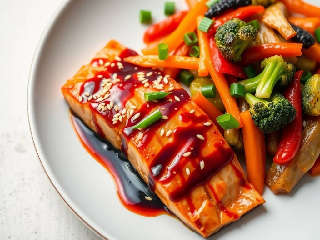 Teriyaki Salmon with Stir-Fried Vegetables Recipe