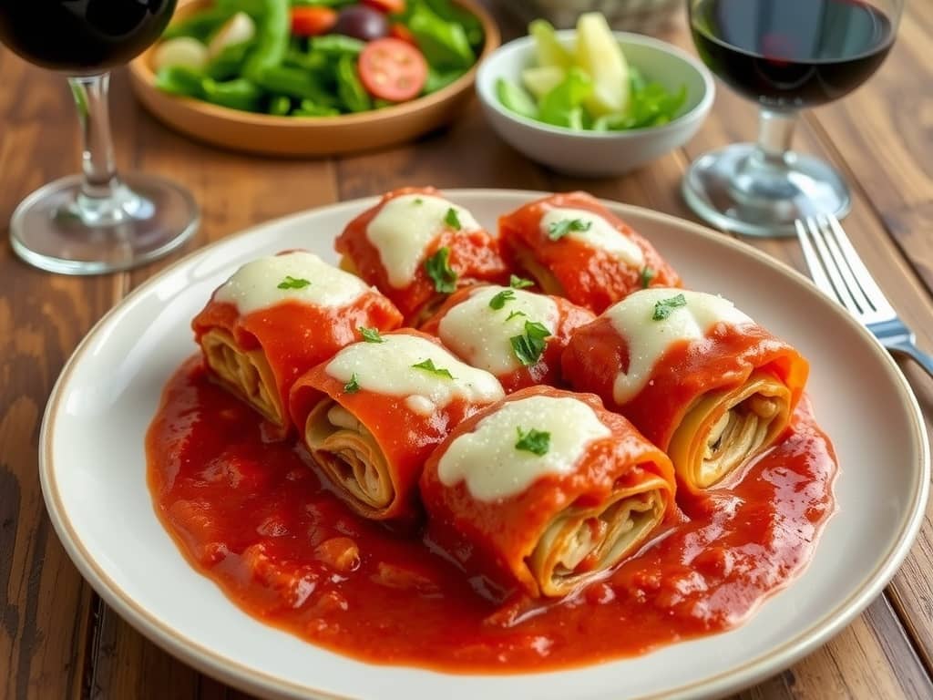 Turkey and Vegetable Lasagna Roll-Ups Recipe