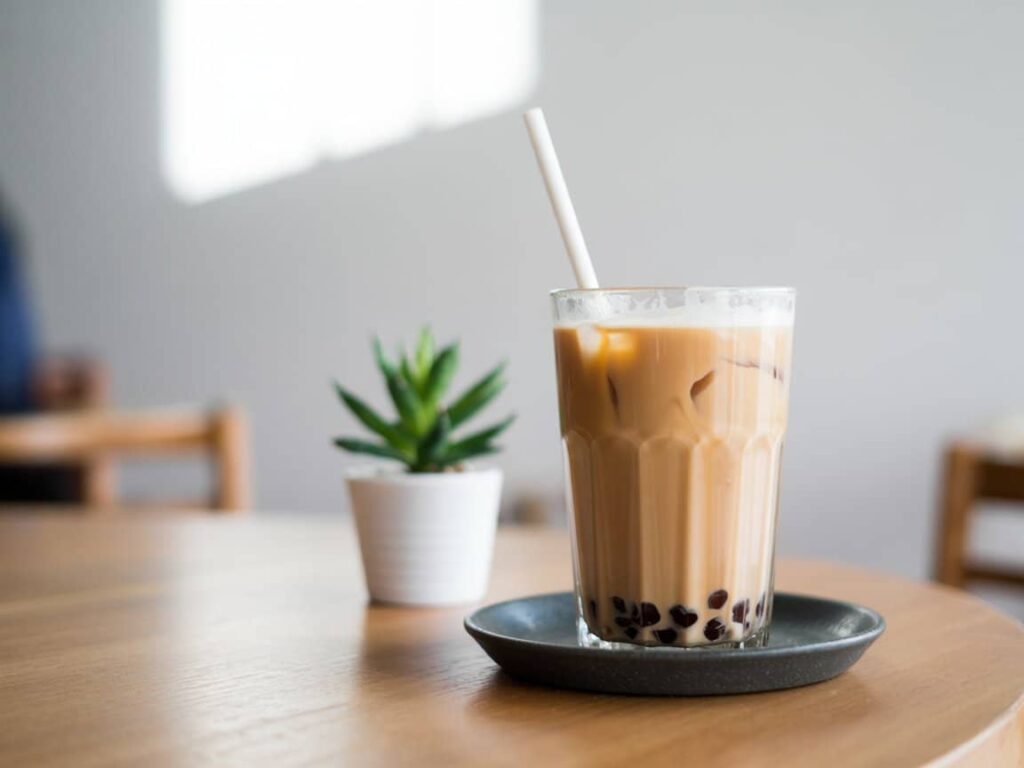 Iced Latte with Boba