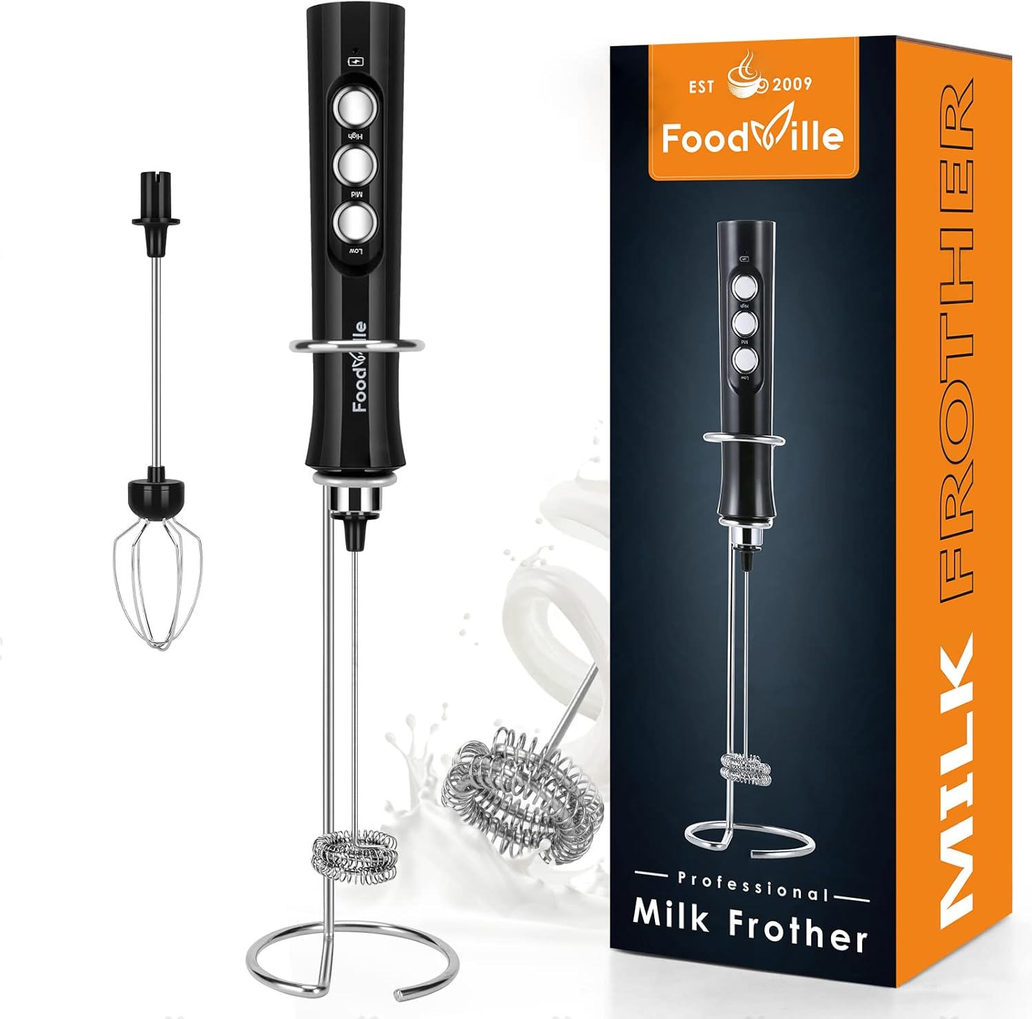 Rechargeable Milk Frother Handheld Foam Maker