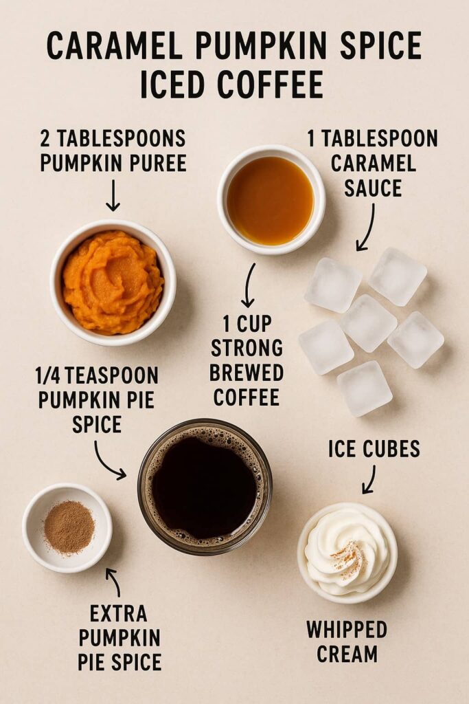 Caramel Pumpkin Spice Iced Coffee - Ingredients