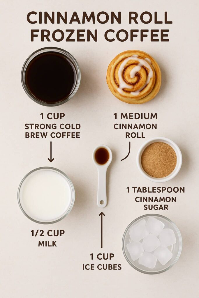 Cinnamon Roll Frozen Coffee - Ingredients