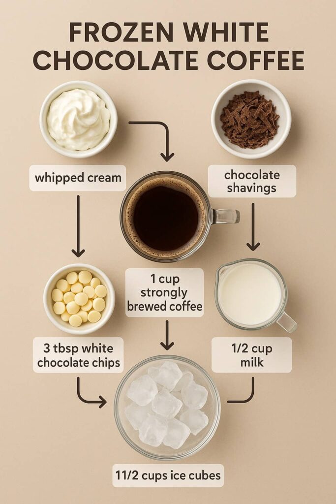 Frozen White Chocolate Coffee - Ingredients