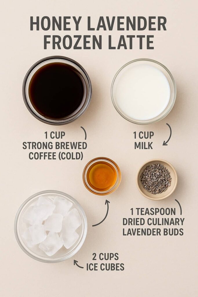 Honey Lavender Frozen Latte - Ingredients
