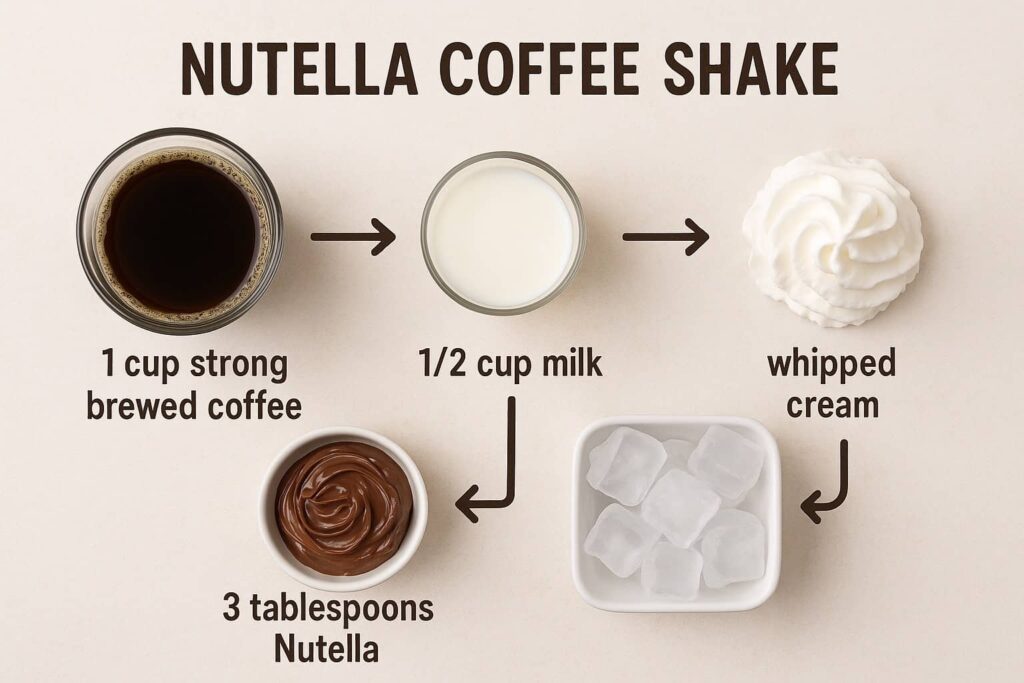 Nutella Coffee Shake - Ingredients