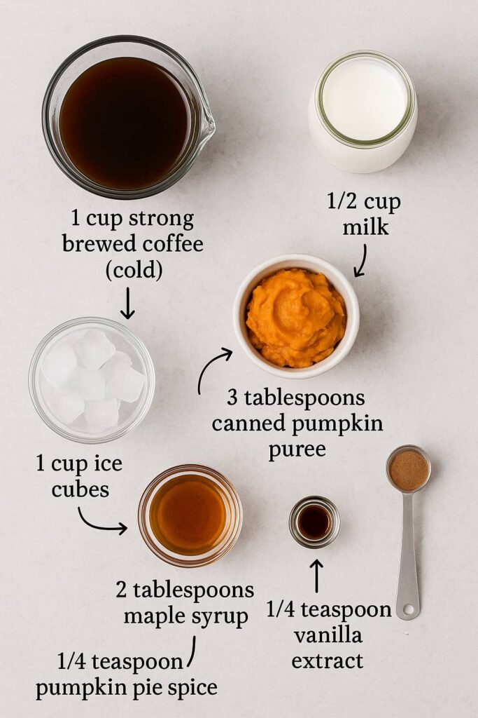 Pumpkin Spice Frozen Coffee - Ingredients