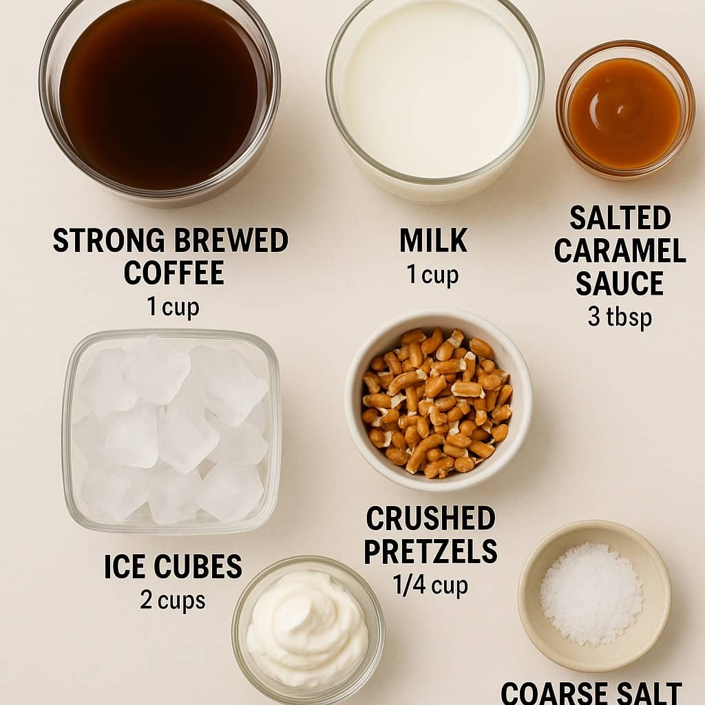 Salted Caramel Pretzel Frappe - Ingredients