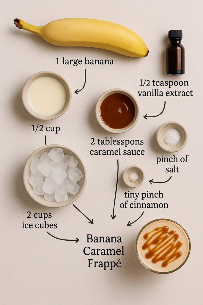 Banana Caramel Frappe - Ingredients