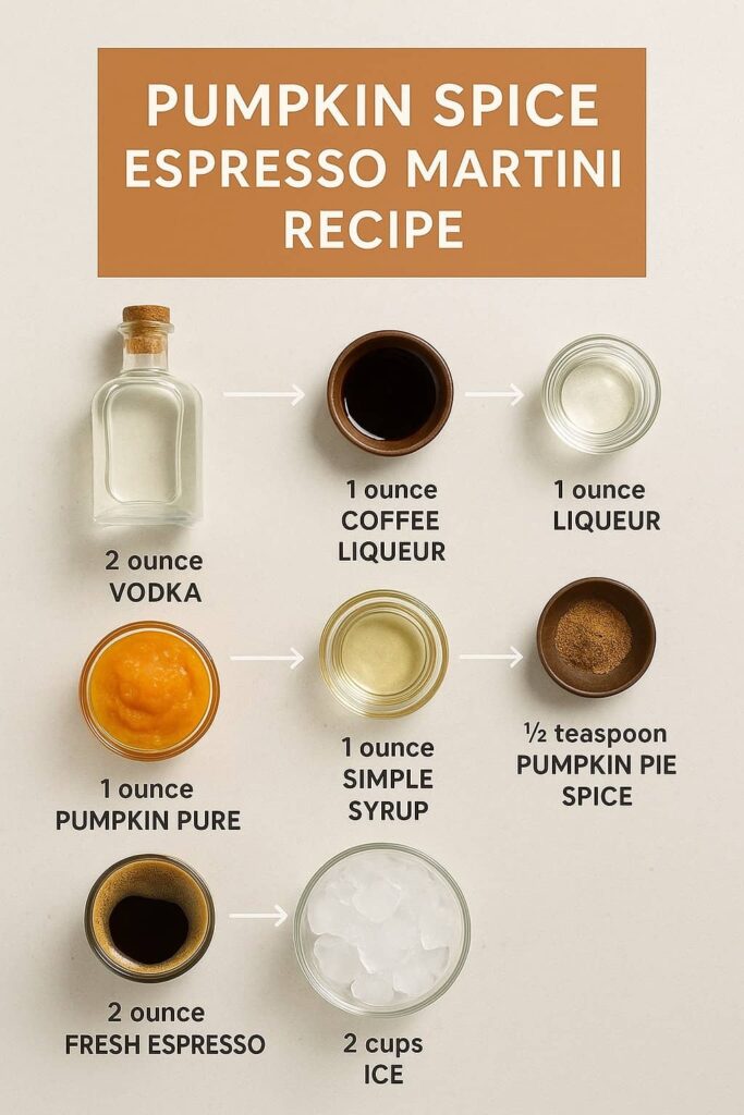 Pumpkin Spice Espresso Martini - Ingredients