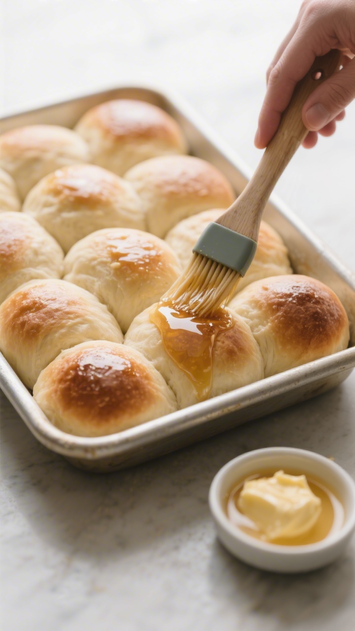 Cooking process: Shaped dough balls in a lightly greased 9x13-inch pan during the second rise—puff